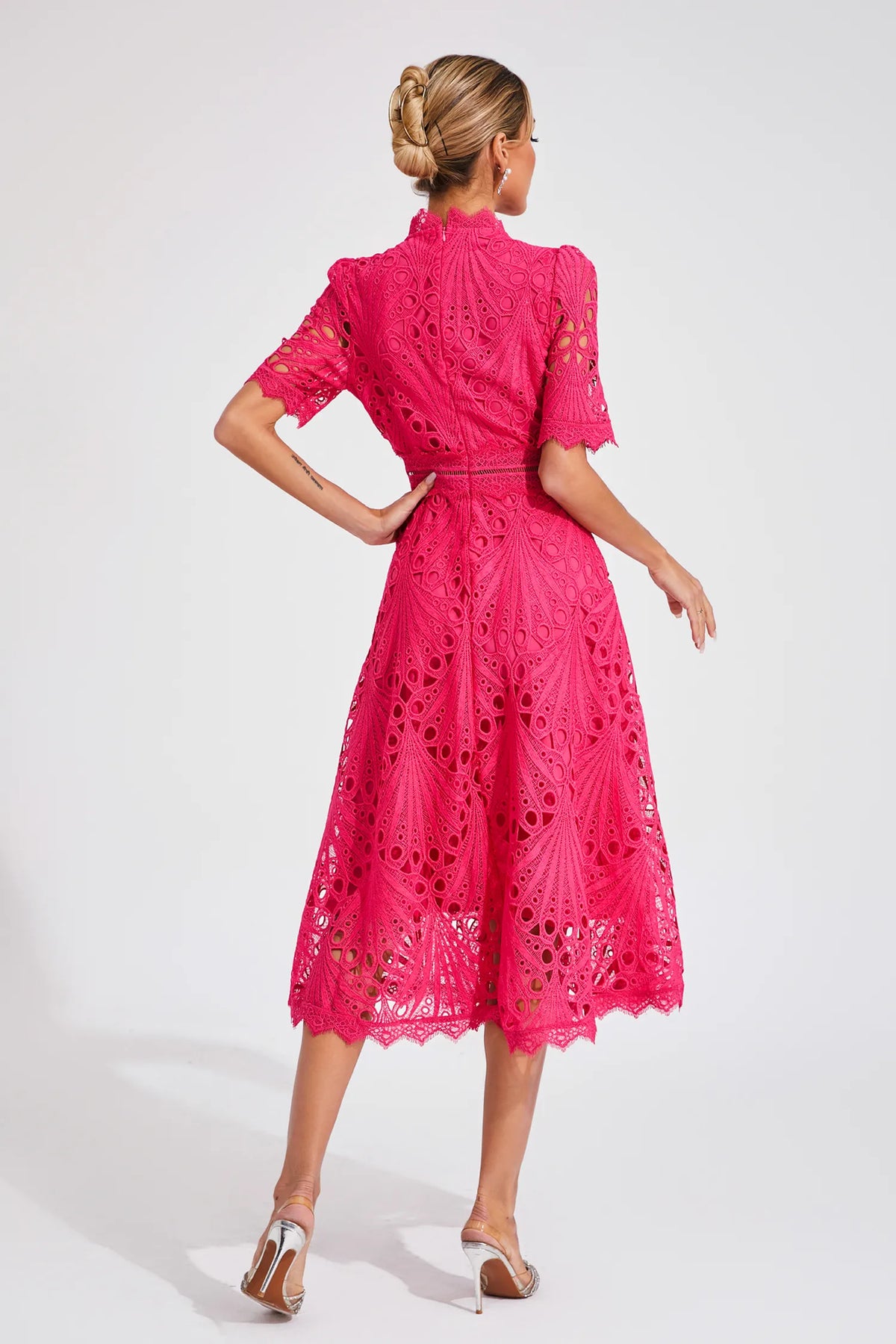 Chic Lace Midi Dress for Weddings & Events