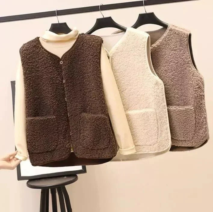 Chic Plush Vest for Women - Ideal for Layering