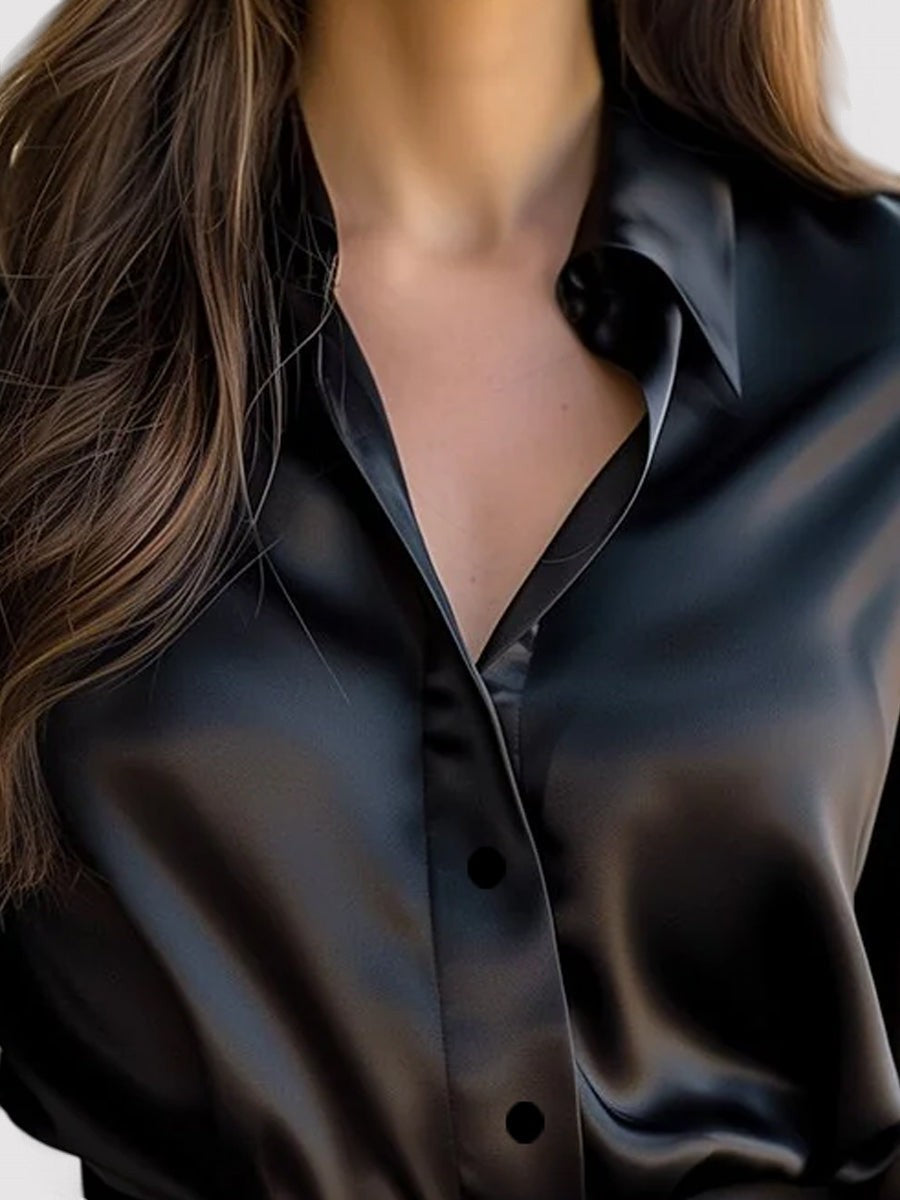 Chic Satin Long Sleeve Blouse for All Occasions