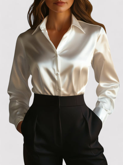Chic Satin Long Sleeve Blouse for All Occasions
