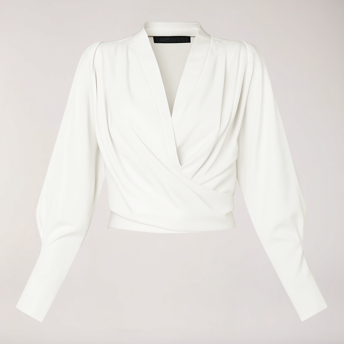 Chic V-Neck Blouse with Puff Sleeves for Stylish Occasions