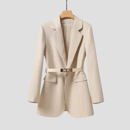 Chic Women's Belted Blazer Jacket for Office & Events