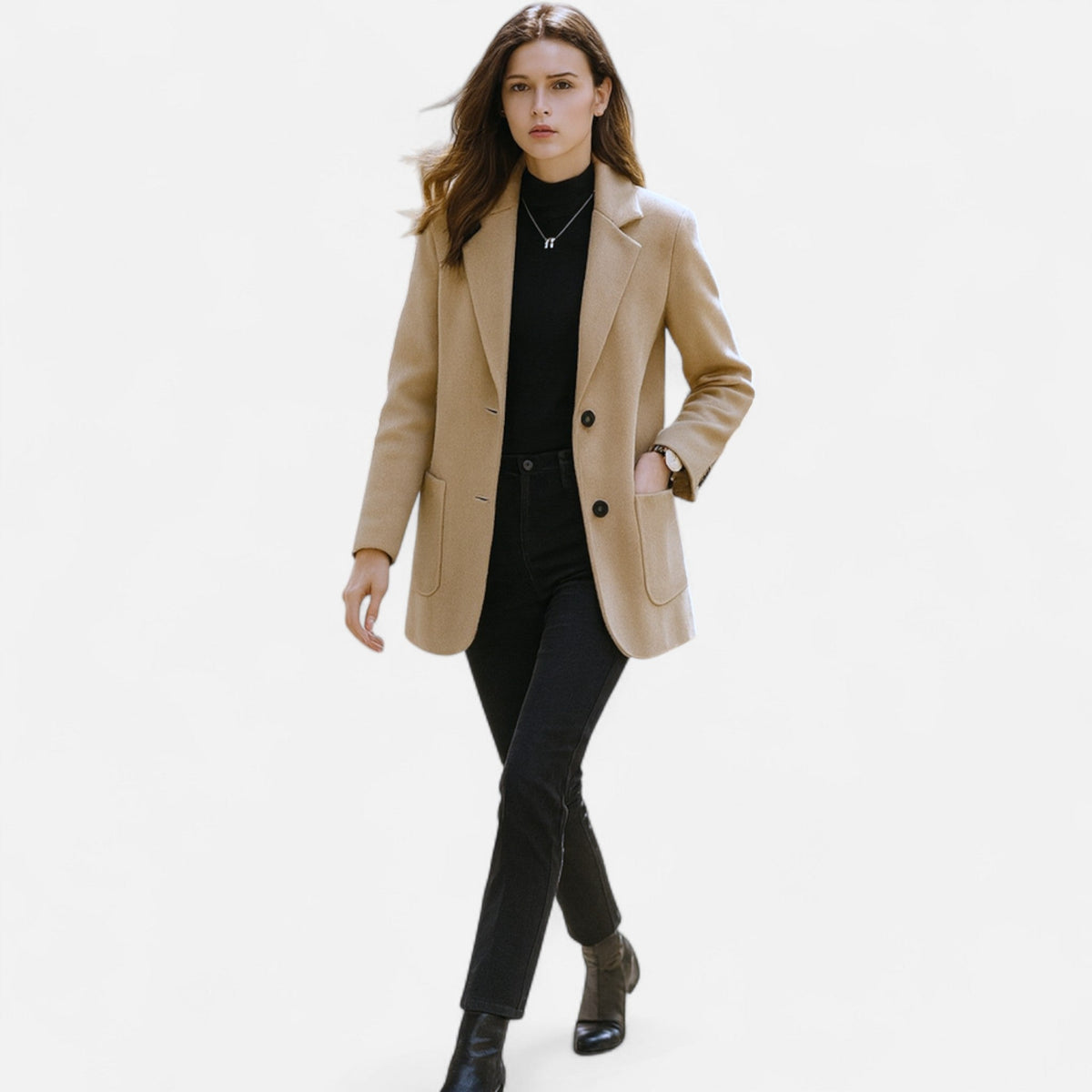 Chic Women’s Blazer Coat - Stylish Buttoned Design for Any Occasion