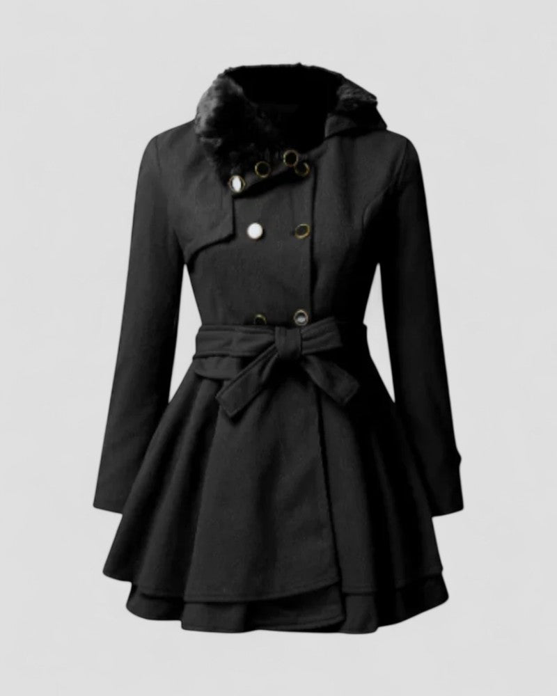 Chic Women's Winter Coat with Fur Collar