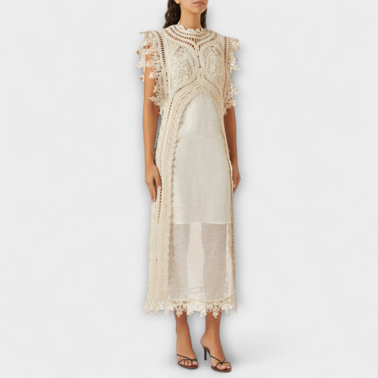 Chic Woven Organza Maxi Dress for Special Occasions