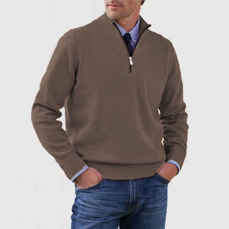 Men's Zip Pullover Regular Fit Easy Care Sweater Jumper 11