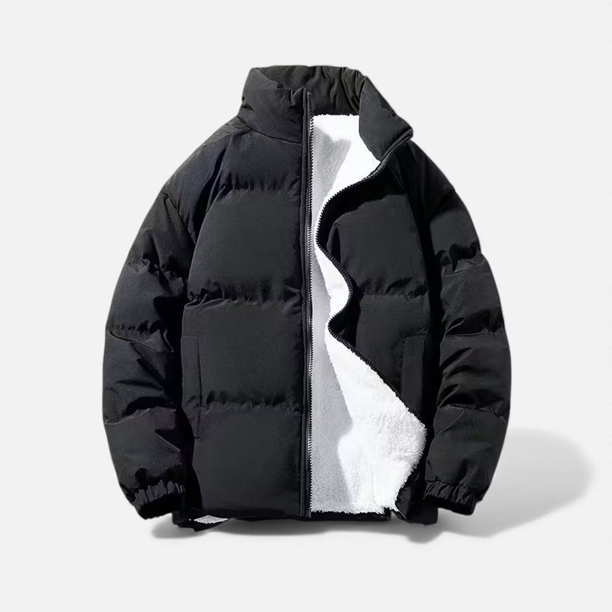 Men's Quilted Puffer Jacket Stand Collar Slim Fit Winter 8