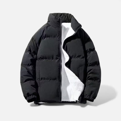 Men's Quilted Puffer Jacket Stand Collar Slim Fit Winter 8