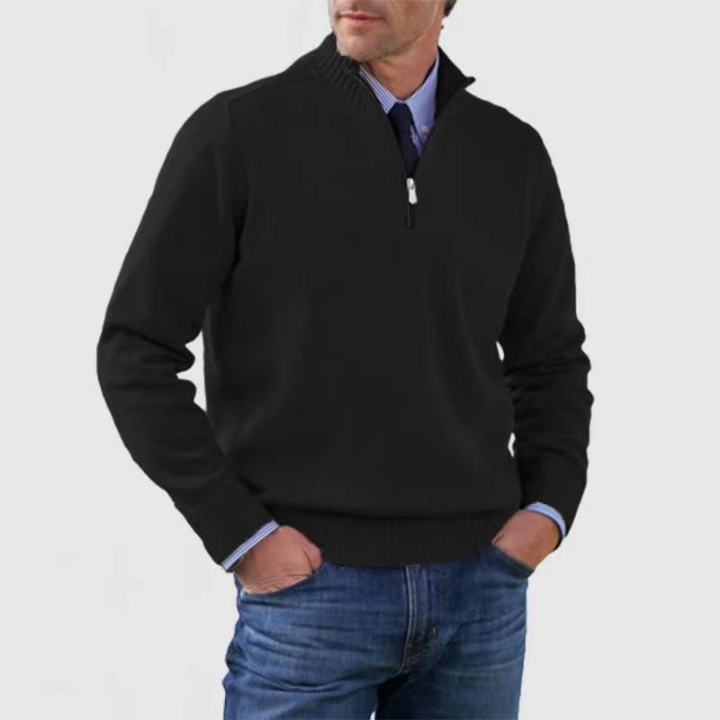 Men's Zip Pullover Regular Fit Easy Care Sweater Jumper 3