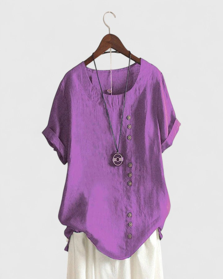 Elisavie | Chic Short Sleeve Blouse for Everyday Wear