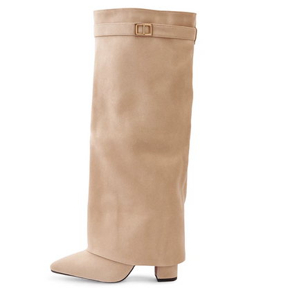 Women's Block Heel Boots Strap Detailing Classic Design 1