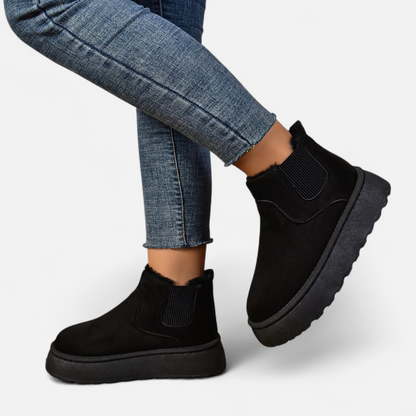 Women's Platform Ankle Boots Plush Lined Winter Footwear 12