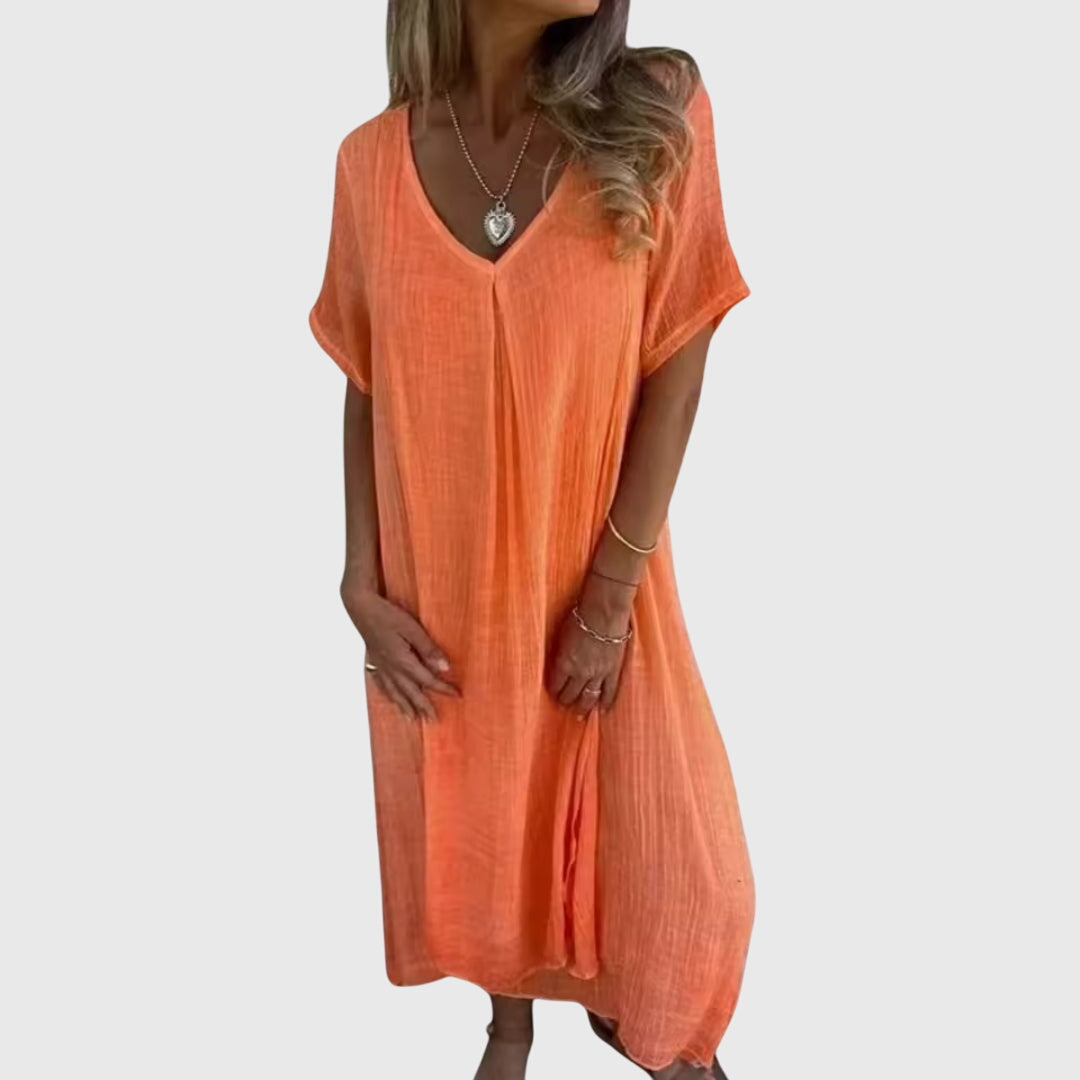 Fiona – Chic V-Neck Dress for Any Occasion
