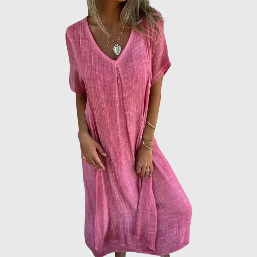 Fiona – Chic V-Neck Dress for Any Occasion