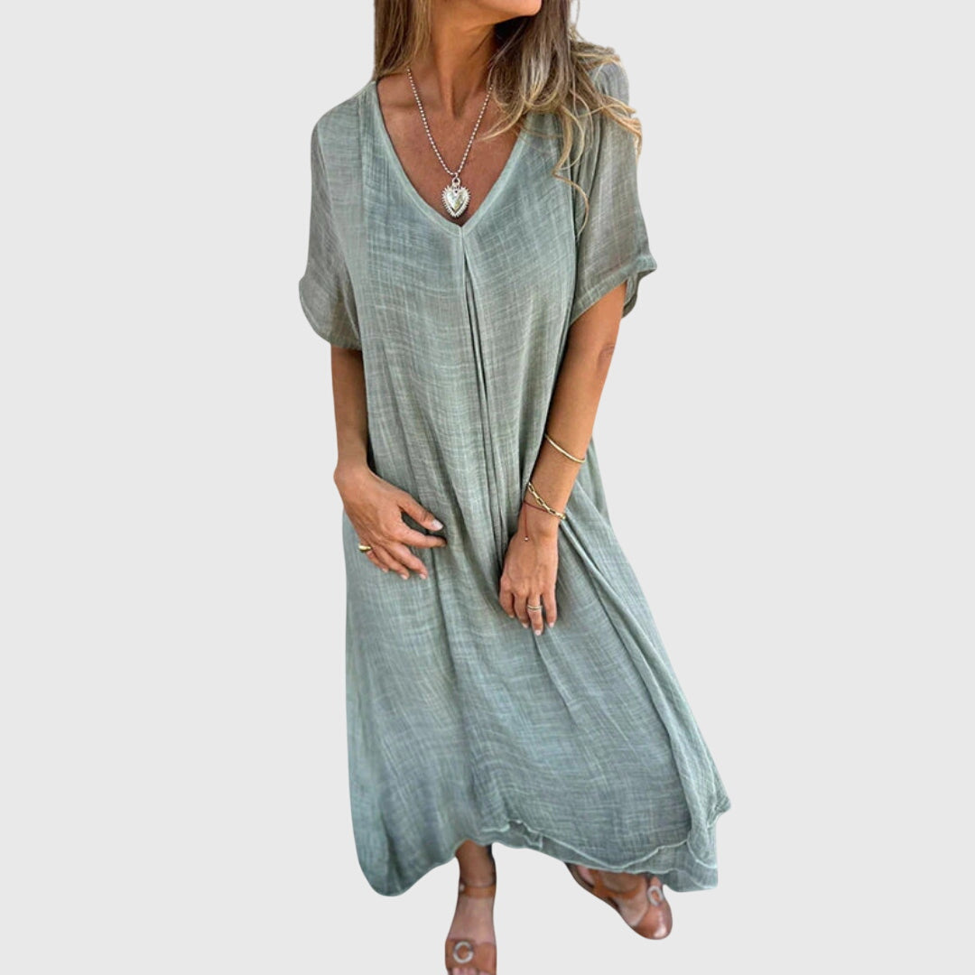 Fiona – Chic V-Neck Dress for Any Occasion