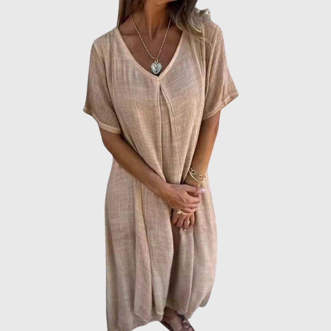 Fiona – Chic V-Neck Dress for Any Occasion