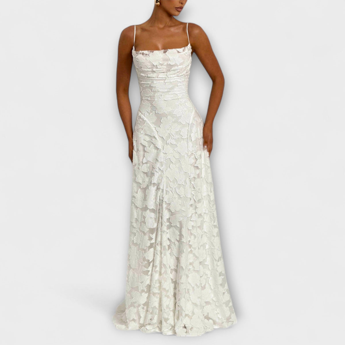 Floral Lace Maxi Dress for Special Occasions