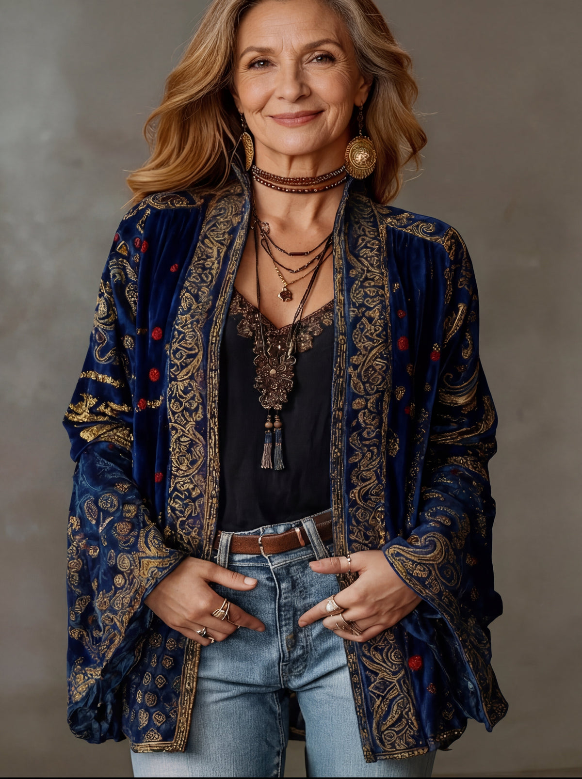 Women's Kimono Jacket Open Front Bohemian Flowy Cardigan 3