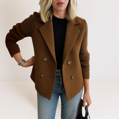 Women's Double-Breasted Blazer Tailored Fit Casual Jacket 4