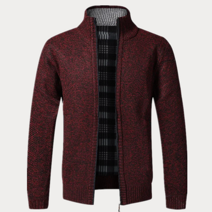 Men's Zip Up Cardigan Tailored Fit Knit Jacket Sweater 14