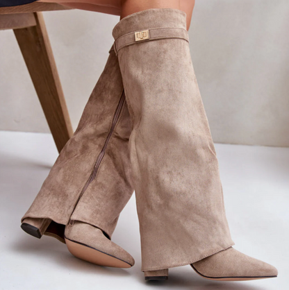 Women's Block Heel Boots Strap Detailing Classic Design 4
