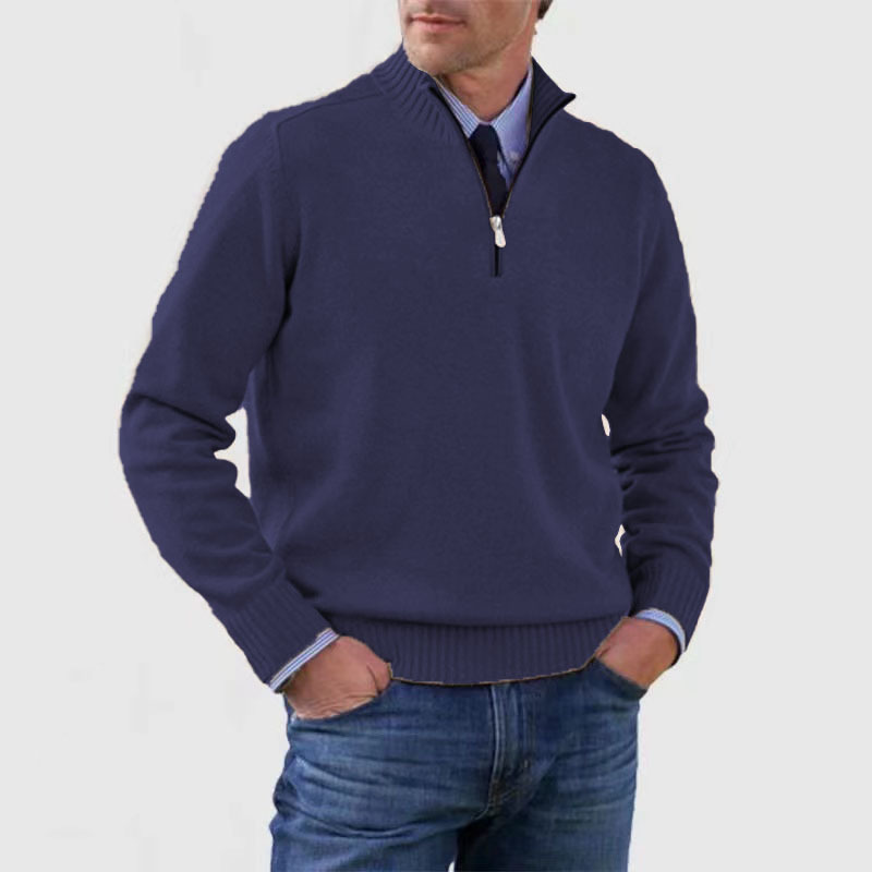 Men's Zip Pullover Regular Fit Easy Care Sweater Jumper 5