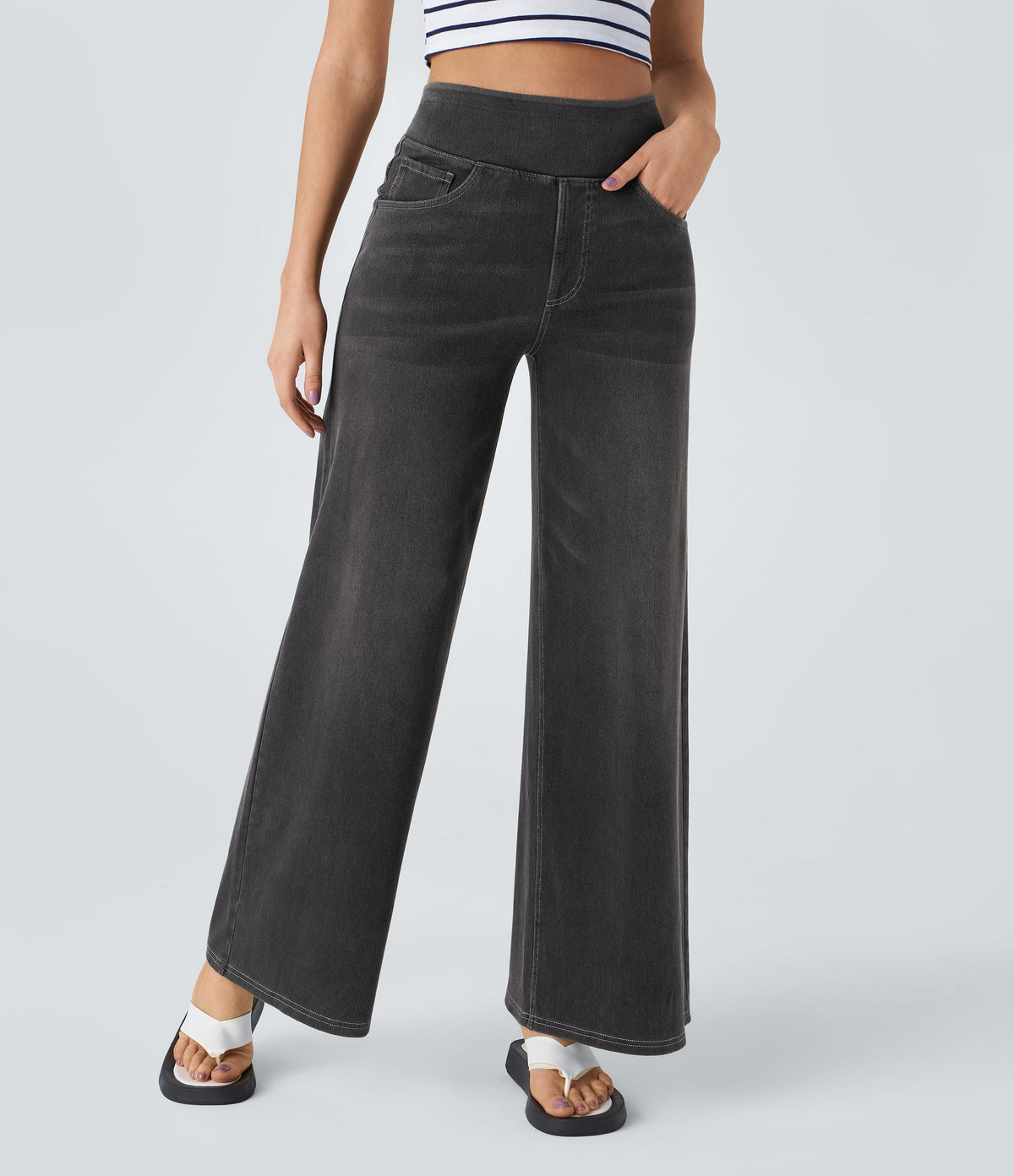 Women's High Rise Jeans Stretch Skinny Fit Trousers 16