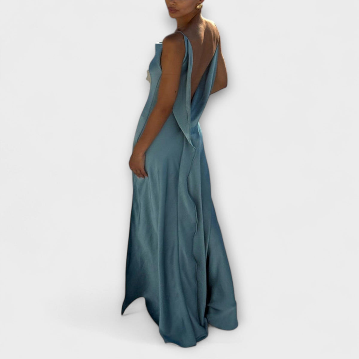 Hallie - Satin Maxi Dress for Stylish Evenings
