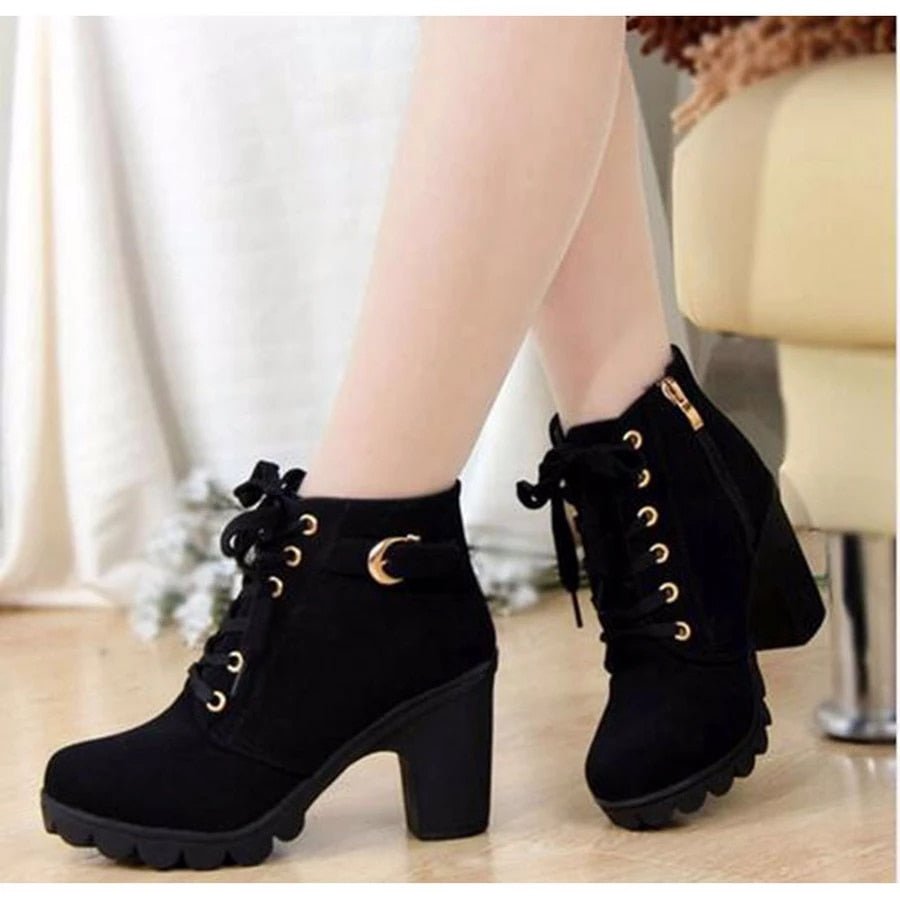 Hazel - Stylish Lace-Up Ankle Boots for Any Occasion
