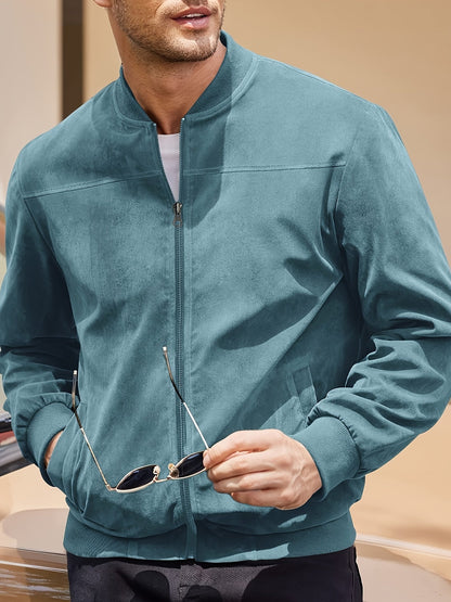 Men's Classic Fit Biker Jacket Modern Accents Coat 8