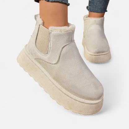 Women's Platform Ankle Boots Plush Lined Winter Footwear 3