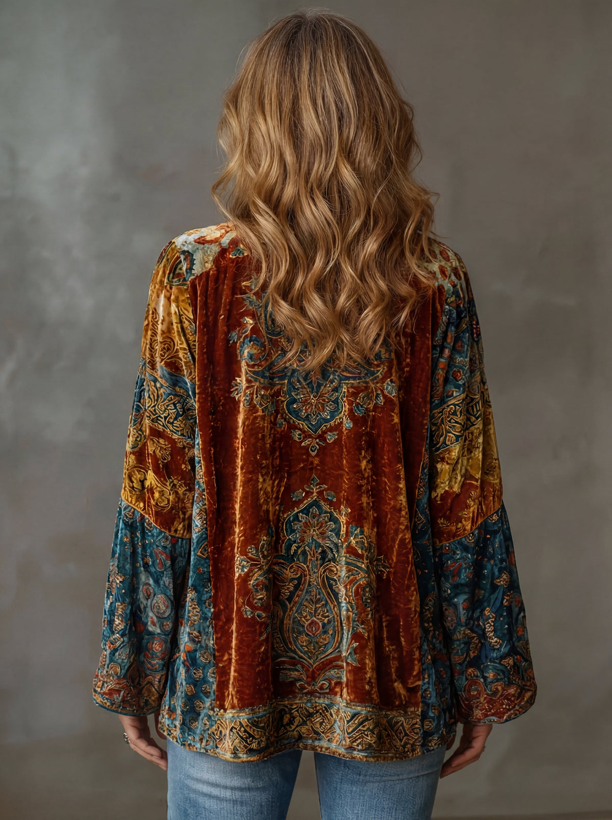 Women's Kimono Jacket Open Front Bohemian Flowy Cardigan 2