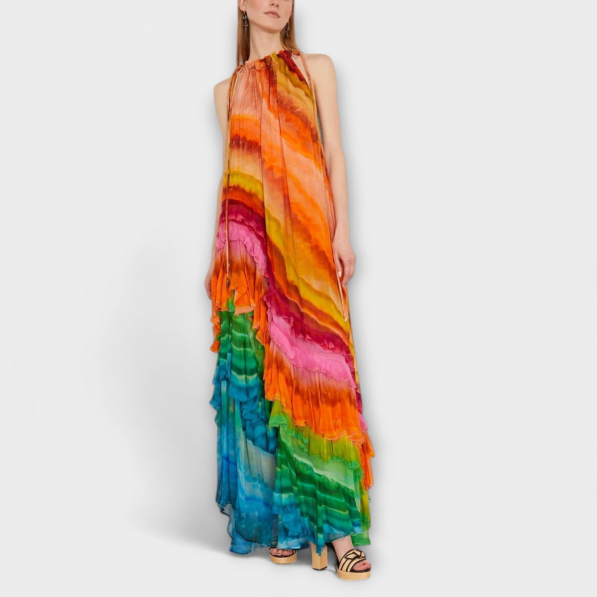 Iris - Flowy Ruffle Evening Gown