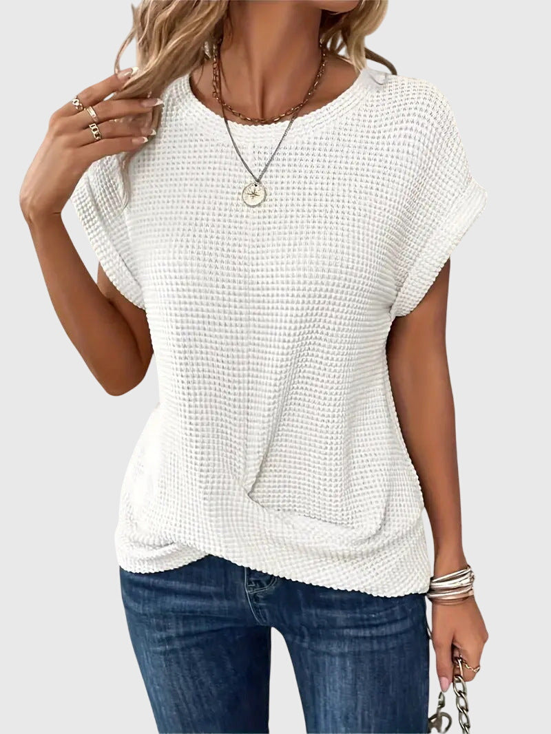 Isa™ | Chic Crew Neck Blouse for Any Occasion
