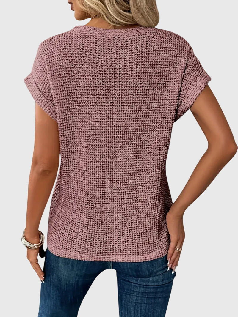 Isa™ | Chic Crew Neck Blouse for Any Occasion
