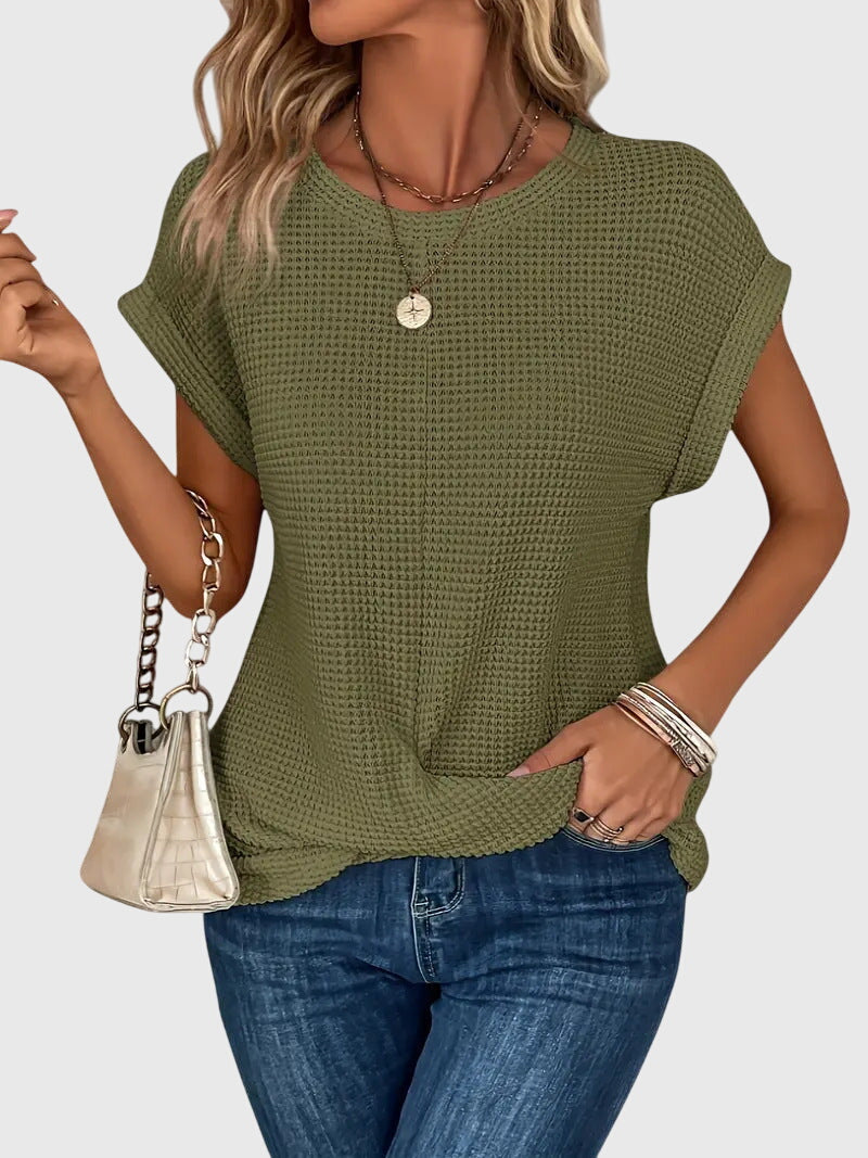 Isa™ | Chic Crew Neck Blouse for Any Occasion