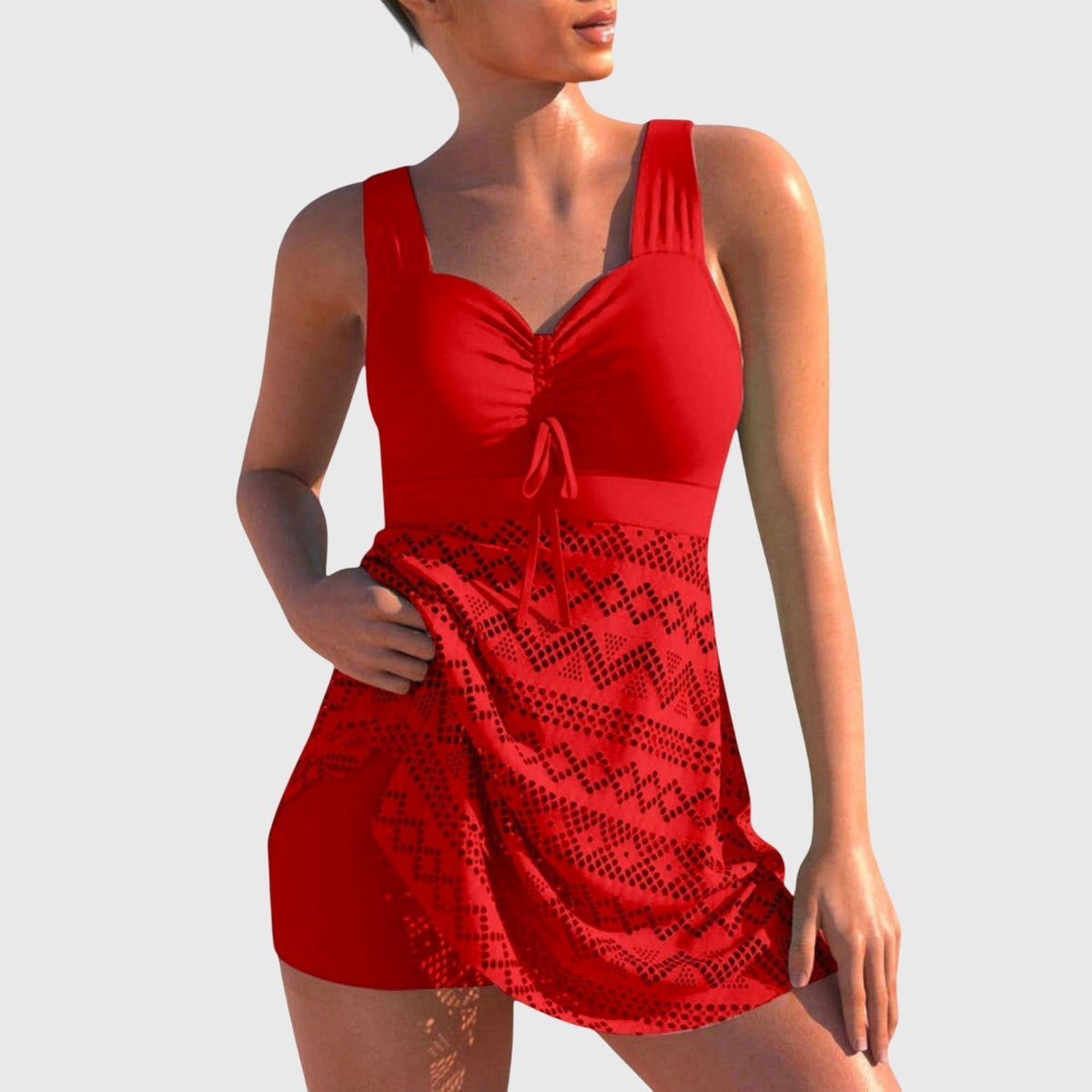 Isabella Two-Piece Swim Set with Skirt for Beach Days