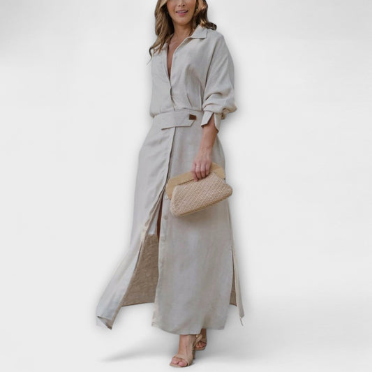 Jeanette V-Neck Maxi Dress for Special Occasions