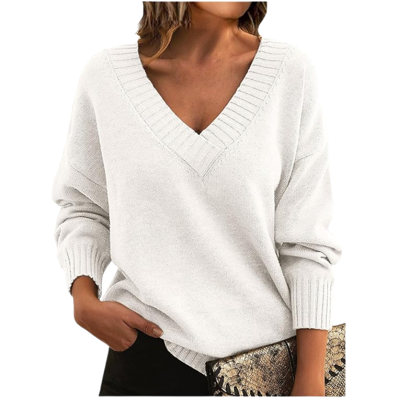 Jennifer - Cozy V-Neck Knit Sweater for Everyday Wear