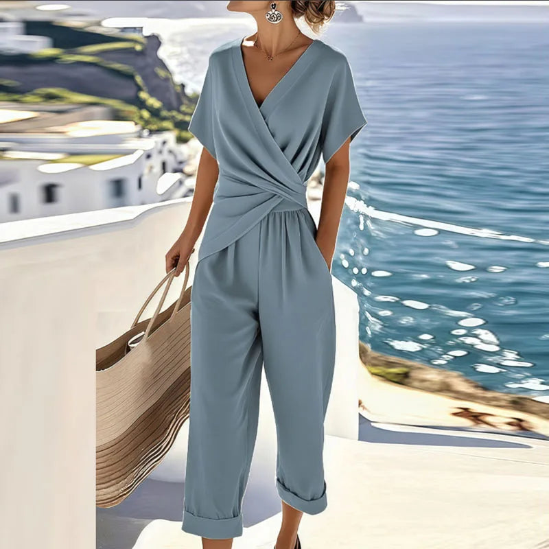 Jumpsuit Women's | Wrap V-Neck & Relaxed Summer Fit