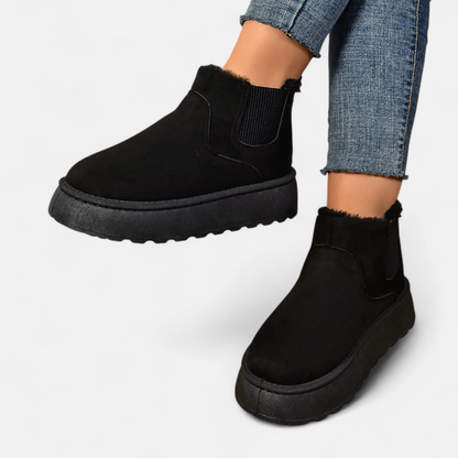 Women's Platform Ankle Boots Plush Lined Winter Footwear 10