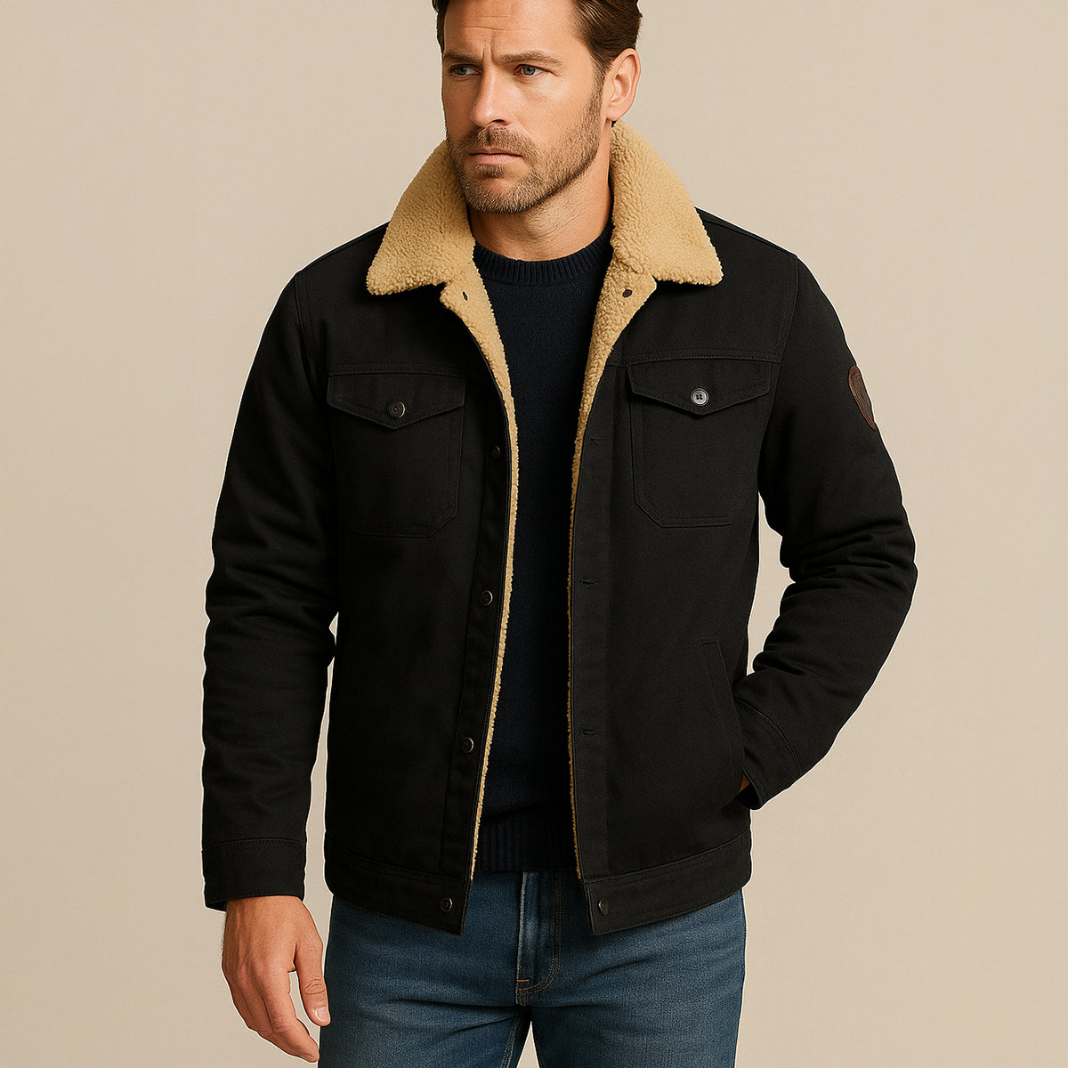 Men's Winter Coat Tailored Fit Multiple Pockets Warm 6