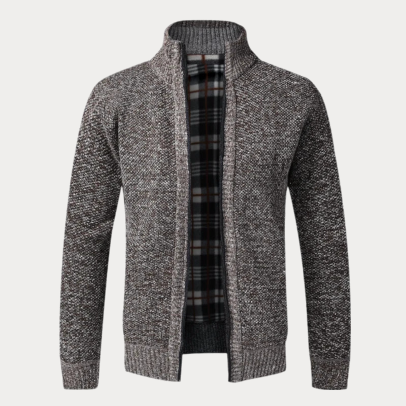 Men's Zip Up Cardigan Tailored Fit Knit Jacket Sweater 1