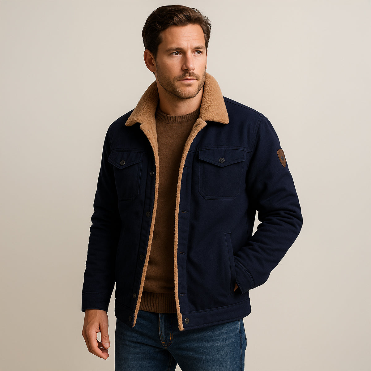 Men's Winter Coat Tailored Fit Multiple Pockets Warm 12
