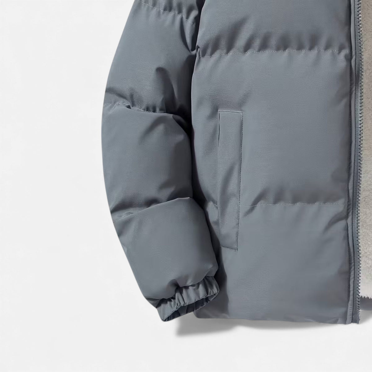 Men's Quilted Puffer Jacket Stand Collar Slim Fit Winter 5
