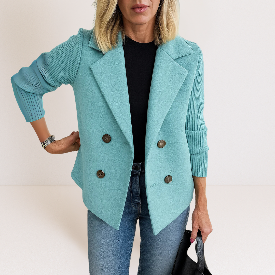 Women's Double-Breasted Blazer Tailored Fit Casual Jacket 10