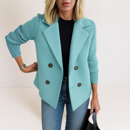 Women's Double-Breasted Blazer Tailored Fit Casual Jacket 10