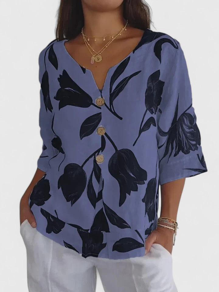 Laura | Stylish V-Neck Blouse for Every Occasion