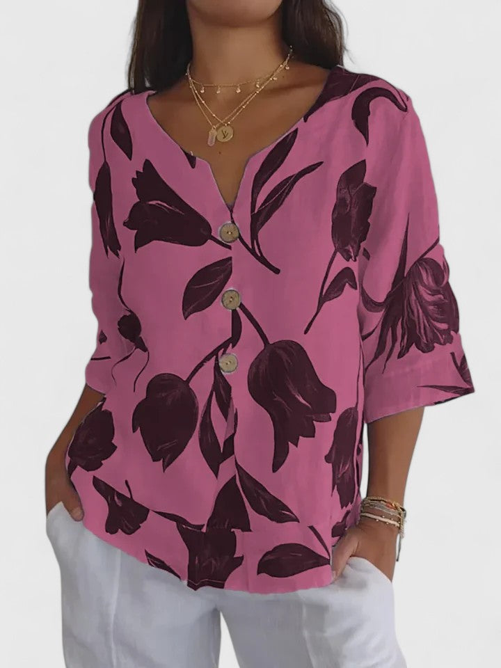 Laura | Stylish V-Neck Blouse for Every Occasion