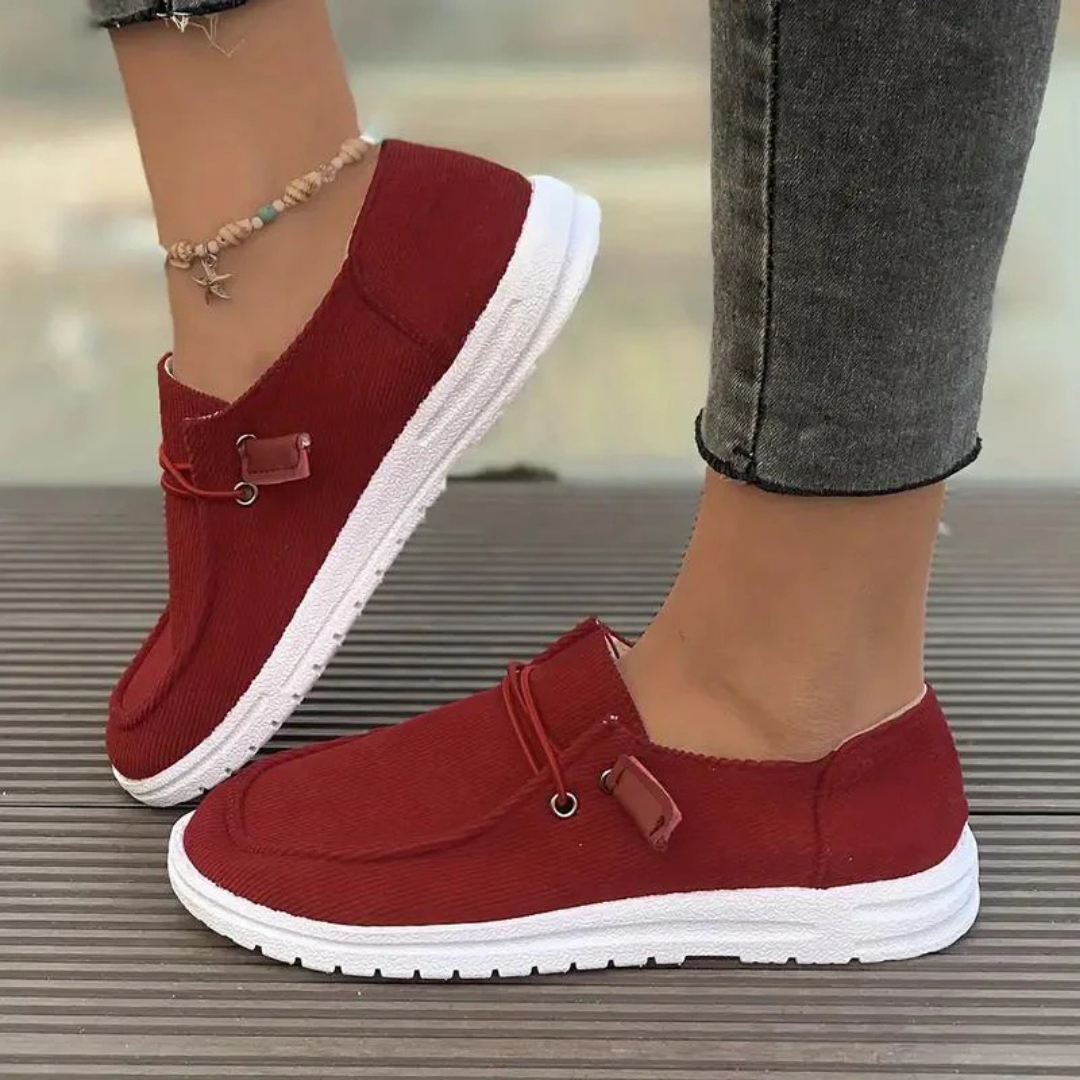 Margaret - Ribbed Slip-On Flats for Effortless Style
